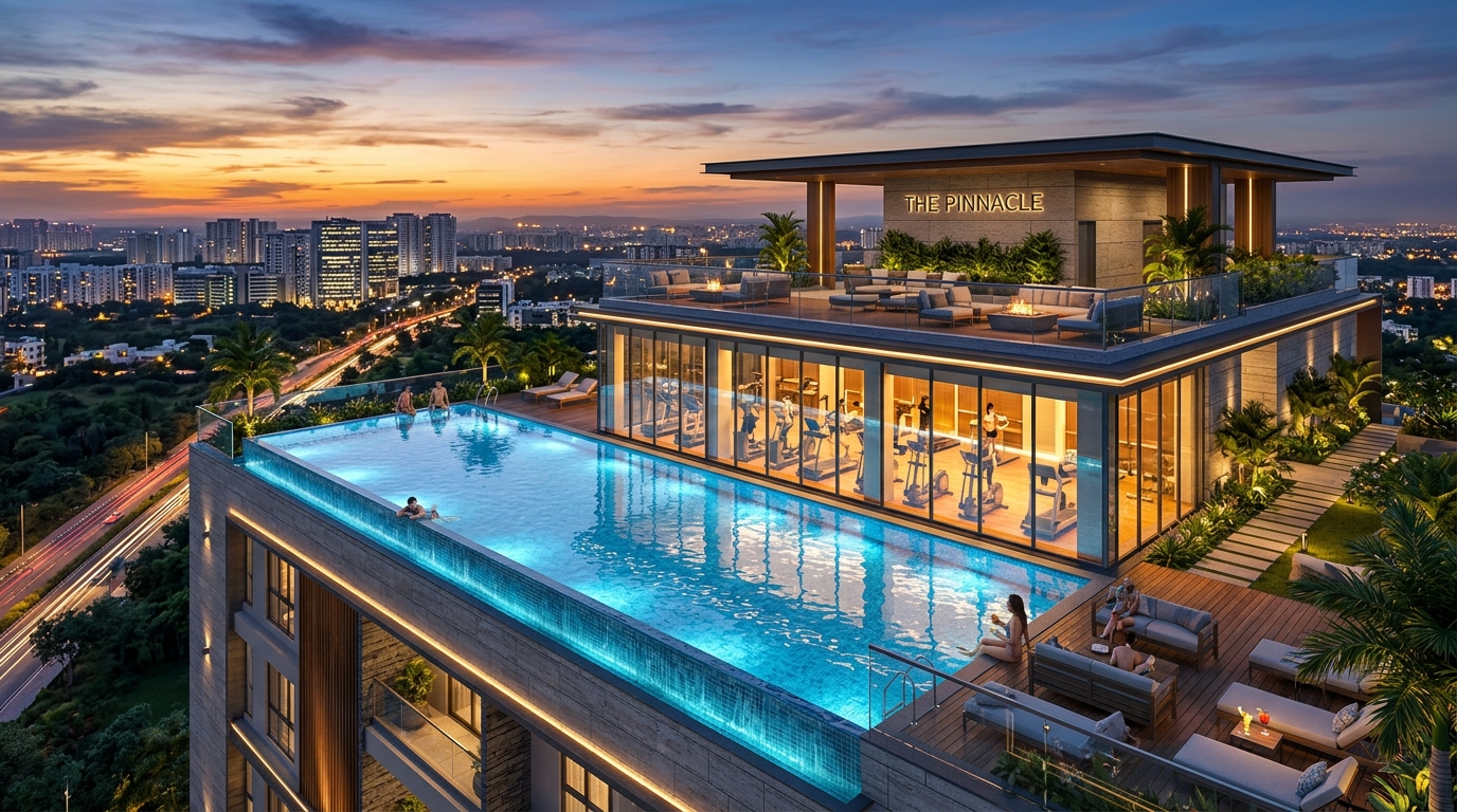 Rooftop Infinity Pool Hyderabad Clubhouse